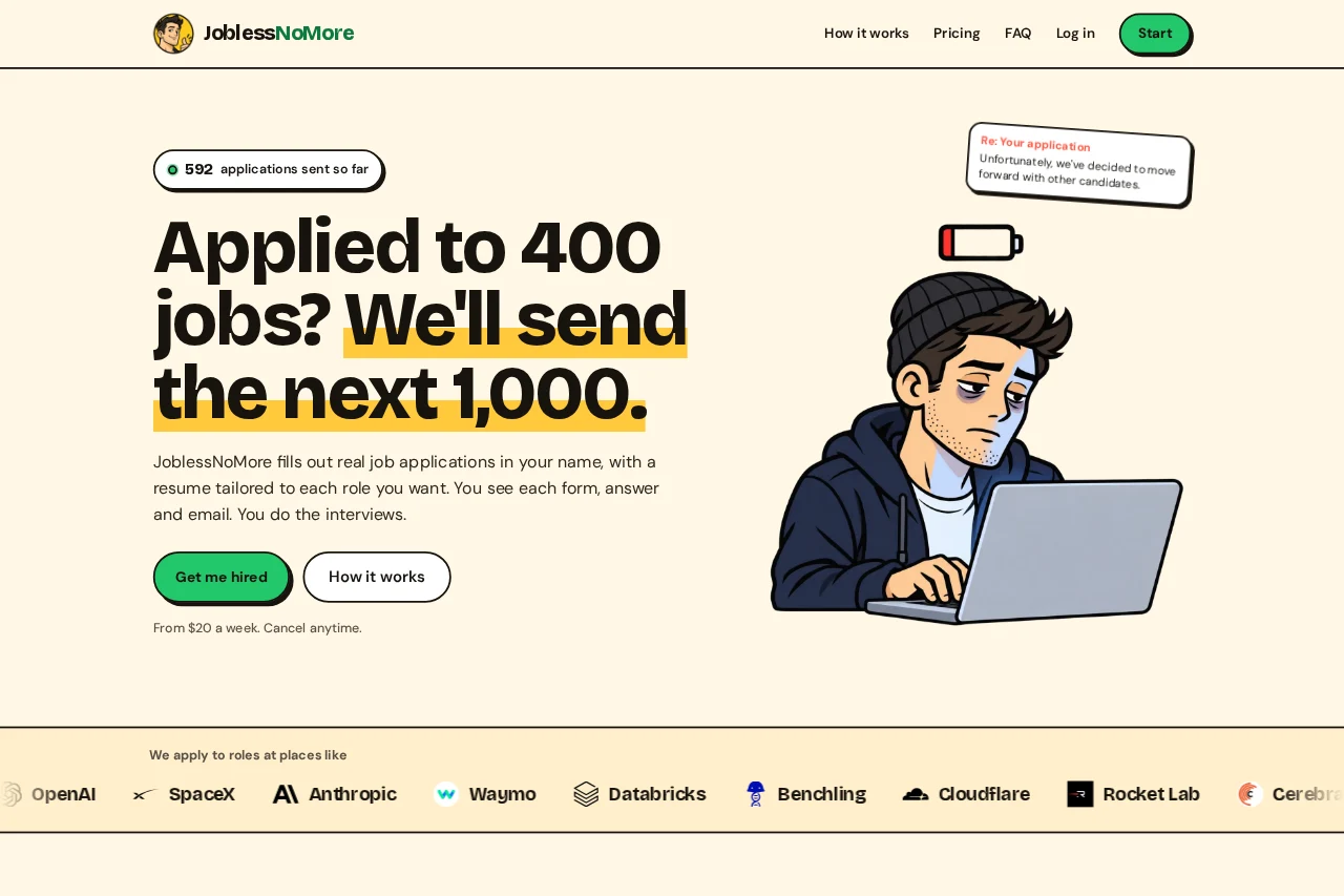 Public landing-page screenshot. No applicant records or authenticated dashboard data are shown.